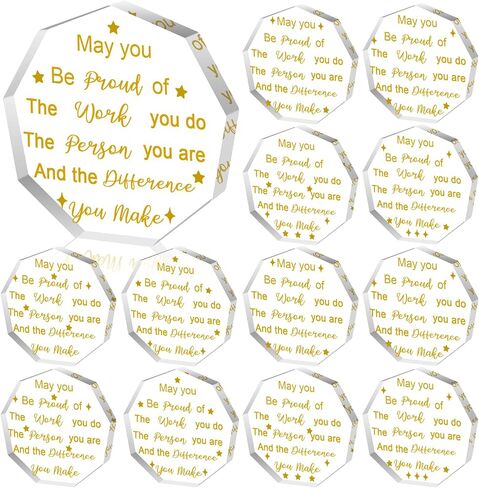 12 Pcs Employee Appreciation Acrylic Award Gift Coworker Gifts May You Be Proud of The Work Sign Inspirational Gifts for Women Men Teachers Nurses Retired Coworker in Saudi Arabia