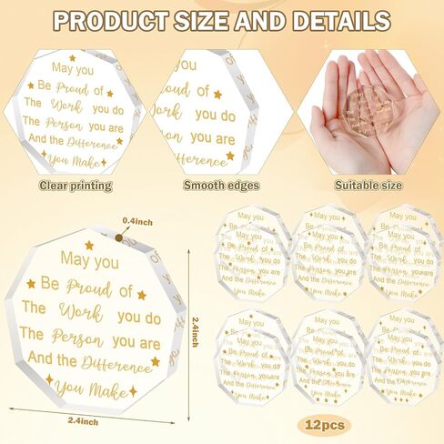 12 Pcs Employee Appreciation Acrylic Award Gift Coworker Gifts May You Be Proud of The Work Sign Inspirational Gifts for Women Men Teachers Nurses Retired Coworker in Saudi Arabia