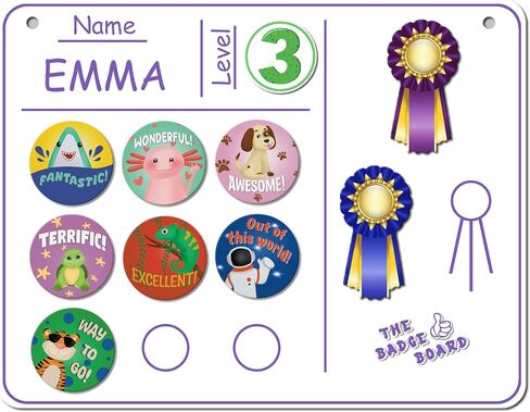 Badge Board Reward Chart with Levels for Kids Behavior and Motivation (Blue) in Saudi Arabia