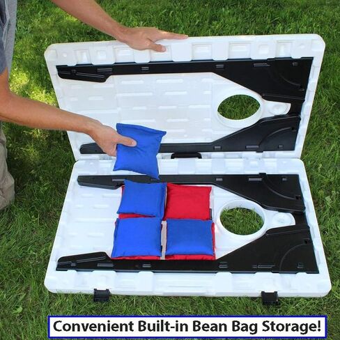 Driveway Games All Weather EZ Carry Portable Bean Bag Cornhole Game Set for Indoor and Outdoor Use with 2 Target Boards and 8 Bean Bags, White in Saudi Arabia