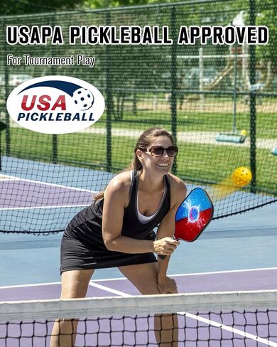 KTRIO Pickleball Paddles Set of 2, Lightweight Pickleball Rackets, USAPA Approved Fiberglass Pickleball Paddles with Anti-Slip Sweat-Absorbing Grip, 4 Pickleballs, Carrying Bag for Beginners in Saudi Arabia