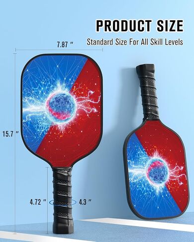 KTRIO Pickleball Paddles Set of 2, Lightweight Pickleball Rackets, USAPA Approved Fiberglass Pickleball Paddles with Anti-Slip Sweat-Absorbing Grip, 4 Pickleballs, Carrying Bag for Beginners in Saudi Arabia