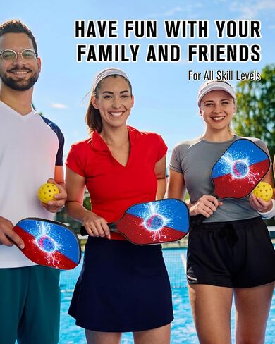 KTRIO Pickleball Paddles Set of 2, Lightweight Pickleball Rackets, USAPA Approved Fiberglass Pickleball Paddles with Anti-Slip Sweat-Absorbing Grip, 4 Pickleballs, Carrying Bag for Beginners in Saudi Arabia