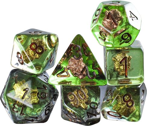 مجموعة نرد 3DEGOS Forest of Druid DND لهدايا الزنزانات والتنينات، D&D، D وD، Pathfinder، الملحقات، D20، متعدد السطوح، نرد الراتنج، معدن، صينية النرد، برج، حقيبة، صندوق in Kuwait