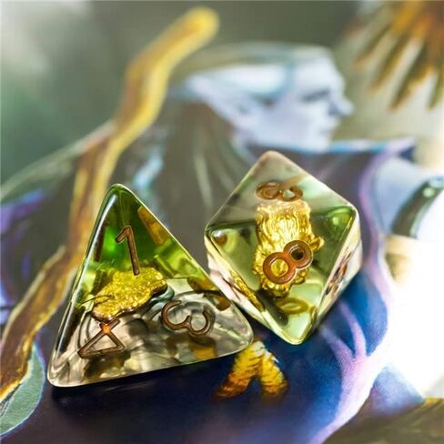 مجموعة نرد 3DEGOS Forest of Druid DND لهدايا الزنزانات والتنينات، D&D، D وD، Pathfinder، الملحقات، D20، متعدد السطوح، نرد الراتنج، معدن، صينية النرد، برج، حقيبة، صندوق in Kuwait