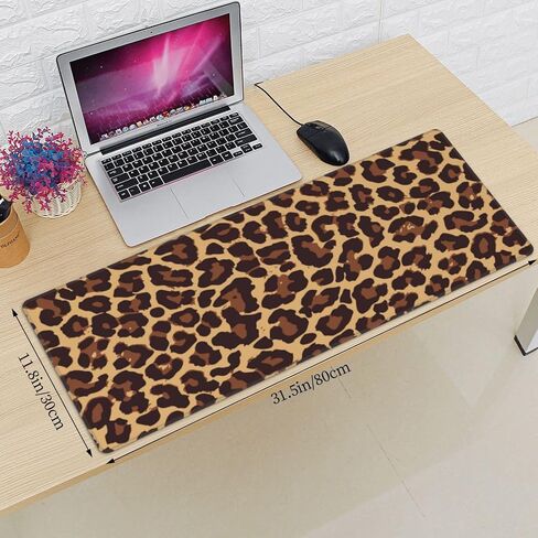 Leopard Print Gaming Mouse Pad Non Slip XL Large Mousepad Stitched Edge Rubber Base Desk Mat for Laptop PC Computer in Saudi Arabia