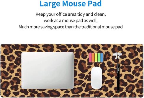 Leopard Print Gaming Mouse Pad Non Slip XL Large Mousepad Stitched Edge Rubber Base Desk Mat for Laptop PC Computer in Saudi Arabia