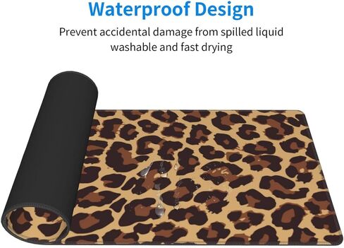 Leopard Print Gaming Mouse Pad Non Slip XL Large Mousepad Stitched Edge Rubber Base Desk Mat for Laptop PC Computer in Saudi Arabia