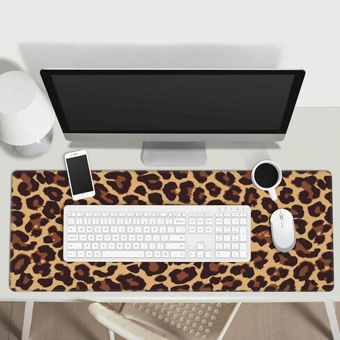 Leopard Print Gaming Mouse Pad Non Slip XL Large Mousepad Stitched Edge Rubber Base Desk Mat for Laptop PC Computer in Saudi Arabia