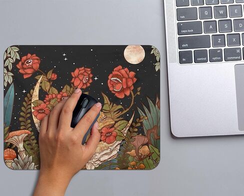 OFlich Gothic Skull Death Moth on Blue Mandala Mousepad 9.5×7.9 Inch Non-Slip Rubber Base Square Mouse Pads for Computers Laptop Office Home Dorm Desk Decor in Saudi Arabia