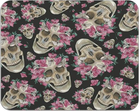 OFlich Gothic Skull Death Moth on Blue Mandala Mousepad 9.5×7.9 Inch Non-Slip Rubber Base Square Mouse Pads for Computers Laptop Office Home Dorm Desk Decor in Saudi Arabia
