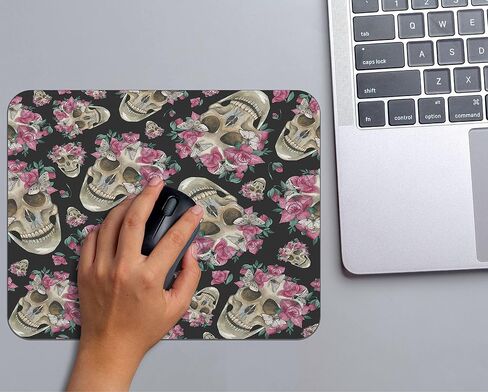 OFlich Gothic Skull Death Moth on Blue Mandala Mousepad 9.5×7.9 Inch Non-Slip Rubber Base Square Mouse Pads for Computers Laptop Office Home Dorm Desk Decor in Saudi Arabia