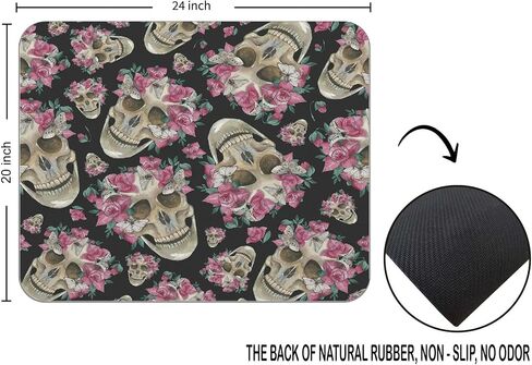 OFlich Gothic Skull Death Moth on Blue Mandala Mousepad 9.5×7.9 Inch Non-Slip Rubber Base Square Mouse Pads for Computers Laptop Office Home Dorm Desk Decor in Saudi Arabia