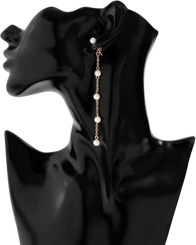 Pearl Necklace and Earring Set Pearl Choker Necklace for Women Dainty Bracelet Pearl Dangling Earrings Pearl Wedding Jewelry Sets for Brides in Saudi Arabia