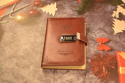Digital Password Journal with Lock Retro Privacy Diary with Combination Lock Leather Binder Notebook Locking Journal Diary (Black) in Saudi Arabia