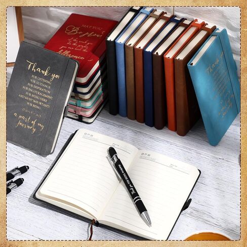48 Pcs Employee Appreciation Gifts Hardcover Executive Notebooks A6,24 Thank You Notebooks Motivational Journals and 24 Pens Bulk for Team Employee Volunteer(Multi Colors, Thank You) in Saudi Arabia