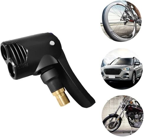 Black Bike Pump Adapter Presta Valve Adapter Dual Head Bike Track Pump Tyre Air Pump Valve Adapter Bicycle Pump Connector Head Accessories Tires and Tubes in Saudi Arabia
