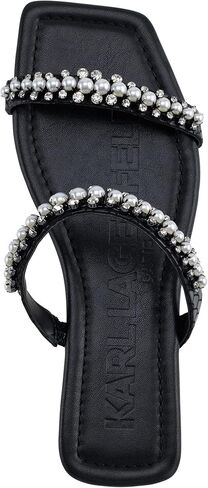 Karl Lagerfeld Paris Women's Payzlee Embellished Flat Sandal Slide in Saudi Arabia