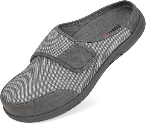 Men's Diabetic Slippers, House Slippers with Adjustable Strap, Breathable Wide Toe Box Slip On Clogs for Swollen Feet in Saudi Arabia