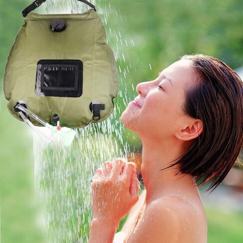 Portable Solar Shower Bag, Camping Shower Bag 5 Gallons/20L Summer Shower Bag Removable Hose and On-Off Switchable Shower Head Solar Shower Bag for Outdoor Beach Traveling Hiking Swimming in Saudi Arabia