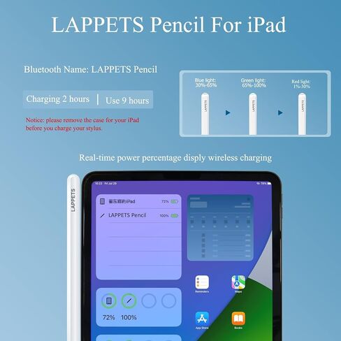 Magnetic Wireless Charging Stylus Pen Compatible with 2018-2023 Apple iPad Pro (11/12.9 Inch), iPad Air 4th/5th Gen,iPad Mini 6th Gen, iPad Pencil 2nd Generation with Palm Rejection (White 1) in Saudi Arabia