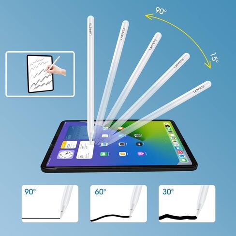Magnetic Wireless Charging Stylus Pen Compatible with 2018-2023 Apple iPad Pro (11/12.9 Inch), iPad Air 4th/5th Gen,iPad Mini 6th Gen, iPad Pencil 2nd Generation with Palm Rejection (White 1) in Saudi Arabia