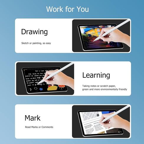 Magnetic Wireless Charging Stylus Pen Compatible with 2018-2023 Apple iPad Pro (11/12.9 Inch), iPad Air 4th/5th Gen,iPad Mini 6th Gen, iPad Pencil 2nd Generation with Palm Rejection (White 1) in Saudi Arabia