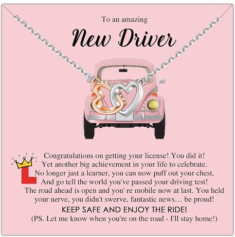 MYOSPARK New Driver Gift Necklace Drive Safe First Time Driver Gift Drivers License Gift New Driver Card Congratulations Passed Driving Test in Saudi Arabia