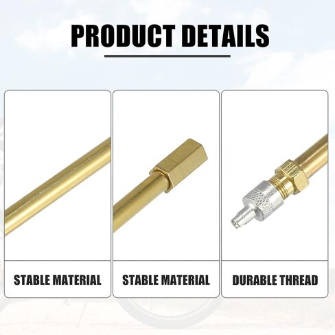 X AUTOHAUX 4pcs 50mm/1.97" Long Brass Auto Tire Valve Extension Adaptor Air Tyre Stem Extender Inflation Stright Bore for Car Truck Motorcycle Bike Mower Scooter in Saudi Arabia