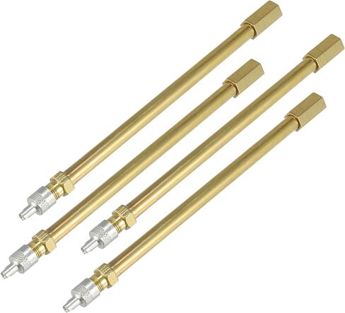 X AUTOHAUX 4pcs 50mm/1.97" Long Brass Auto Tire Valve Extension Adaptor Air Tyre Stem Extender Inflation Stright Bore for Car Truck Motorcycle Bike Mower Scooter in Saudi Arabia