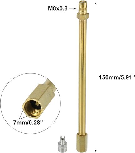 X AUTOHAUX 4pcs 50mm/1.97" Long Brass Auto Tire Valve Extension Adaptor Air Tyre Stem Extender Inflation Stright Bore for Car Truck Motorcycle Bike Mower Scooter in Saudi Arabia