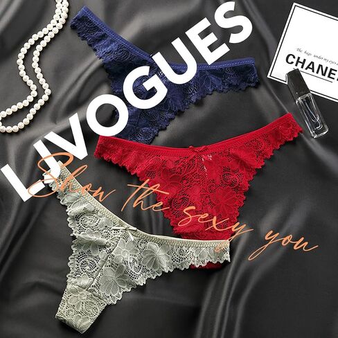 Lace Thongs for Women Seamless Thong Bikinis No Show Underwear Cheeky Panties Sexy Women Thongs 5 Pack in Saudi Arabia
