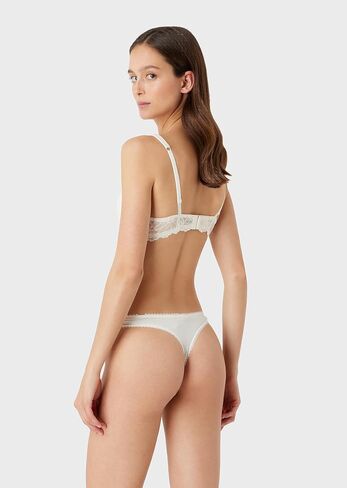 Emporio Armani Women's Dreamy Viscose Lace Thong in Saudi Arabia