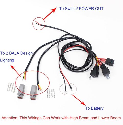 POWER JAMES 63.0", 1.6m Plug Player Trailer Double Headlight Harness Wiring Extension Kit for Harley Davidson Road Glide Special Custom CVO, FLTR with LP6 Lighting (For FLTR) in Saudi Arabia