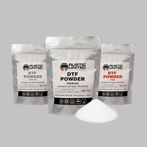 Premium DTF Powder - Ultra-Fine Particles for Flawless Detail & Vibrant Colors | 1kg/2.2lb | Ideal for DTF Transfers, Gang Sheets, Sublimation, DTG, DTF Printer Film & Ink, White, DTFPWRU3 in Saudi Arabia