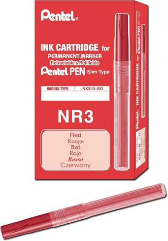 Pentel Refill Ink For Handy Lines Permanent Marker, Black Ink, Box of 12 (NR3-A) in Saudi Arabia