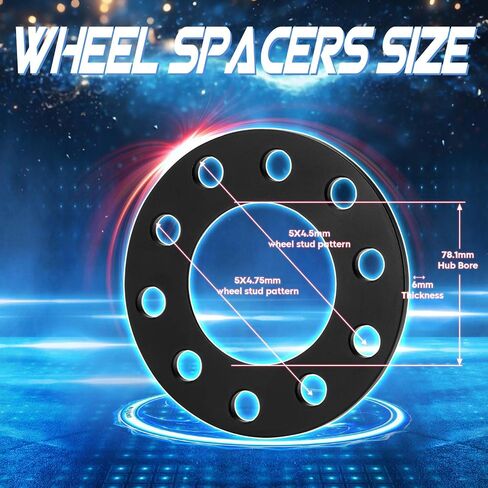 5x4.5 5x4.75 Wheel Spacers 6mm 5 Lug 5x114.3 5x120.65 Wheel Adapters 78.1mm Bore fit for Ford Dodge Toyota Jeep Charger Coronet Flex Freestar Ranger Taurus Cherokee Liberty Wrangler 4pcs in Saudi Arabia