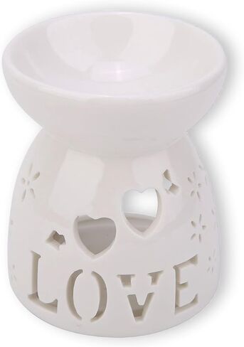 Essential Oil Burner, Ceramic Wax s Warmer, Ceramic Candle Holder for Home Relaxation, Bedroom Decoration(Love) in Saudi Arabia