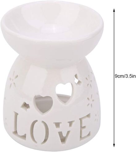Essential Oil Burner, Ceramic Wax s Warmer, Ceramic Candle Holder for Home Relaxation, Bedroom Decoration(Love) in Saudi Arabia