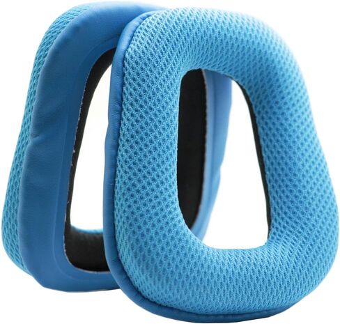 استبدال وسائد الأذن لسماعات الألعاب Logitech G35 G935 G933S G933 G930 G635 G633S G633 G533 G433 G432 G431 G430 G332 G233 G231 G230 من MMOBIEL - وسائد أذن من نسيج شبكي - أزرق in Kuwait