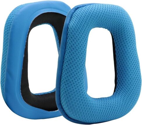 استبدال وسائد الأذن لسماعات الألعاب Logitech G35 G935 G933S G933 G930 G635 G633S G633 G533 G433 G432 G431 G430 G332 G233 G231 G230 من MMOBIEL - وسائد أذن من نسيج شبكي - أزرق in Kuwait