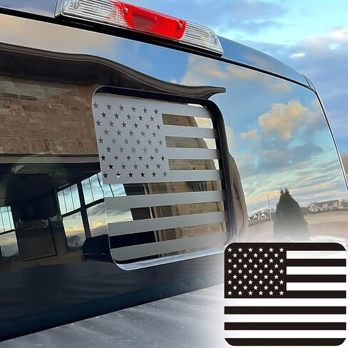 ملصق علم الولايات المتحدة الأمريكية للنافذة الخلفية للشاحنة، ملصق وملصق للسيارة، ملصق أمريكي للنافذة الوسطى الخلفية لشاحنة الالتقاط، شارات النافذة الخلفية للشاحنة لدودج رام 2009-2024 (TZ22) in Kuwait