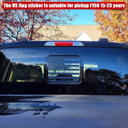 ملصق علم الولايات المتحدة الأمريكية للنافذة الخلفية للشاحنة، ملصق وملصق للسيارة، ملصق أمريكي للنافذة الوسطى الخلفية لشاحنة الالتقاط، شارات النافذة الخلفية للشاحنة لدودج رام 2009-2024 (TZ22) in Kuwait