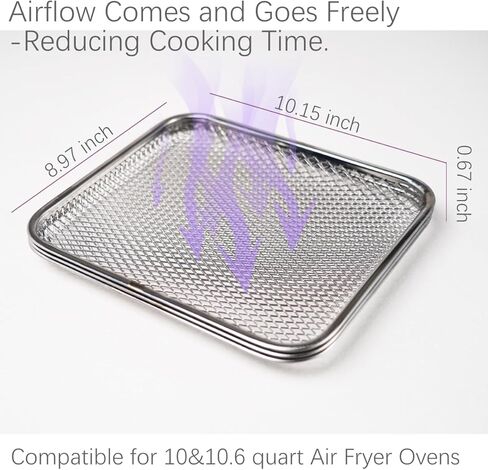 صينية تجفيف صينية الطبخ الشبكية من الفولاذ المقاوم للصدأ، ملحقات مقلاة الهواء المتوافقة مع مقلاة الهواء الفورية Vortex Innsky Power XL بسعة 10 و10.6 لتر in Kuwait