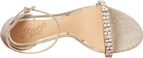 Jewel Badgley Mischka Daylann Pearl and Crystal Block Heel Sandal in Saudi Arabia
