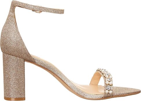 Jewel Badgley Mischka Daylann Pearl and Crystal Block Heel Sandal in Saudi Arabia