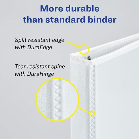 Avery Durable View Binder with 3-Inch Slant Ring, Holds 8.5 Inch x 11 Inch Paper, White, 1 Binder (17042) in Saudi Arabia