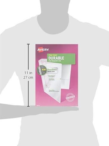 Avery Durable View Binder with 3-Inch Slant Ring, Holds 8.5 Inch x 11 Inch Paper, White, 1 Binder (17042) in Saudi Arabia