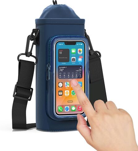 Water Bottle Carrier Bag with Adjustable Shoulder, Touch Sensitive Supported Water Bottle Sling Holder for for Walking Outdoor Hiking Travelling Camping Under 40oz in Saudi Arabia