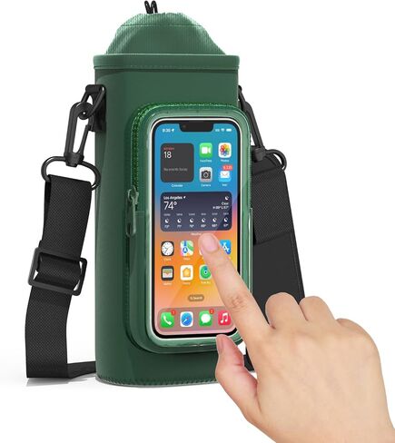 Water Bottle Carrier Bag with Adjustable Shoulder, Touch Sensitive Supported Water Bottle Sling Holder for for Walking Outdoor Hiking Travelling Camping Under 40oz in Kuwait